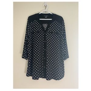 Plus size woman’s polka dot blouse